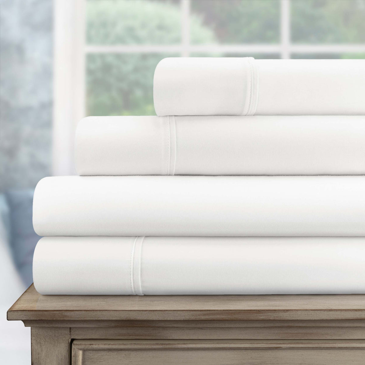 Egyptian Cotton 700 Thread Count Eco Friendly Solid Sheet Set - White