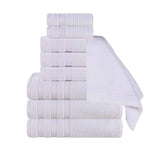 Brea Zero Twist Cotton Ribbed Geometric Border 9 Piece Towel Set - Towel Set by Superior Brand