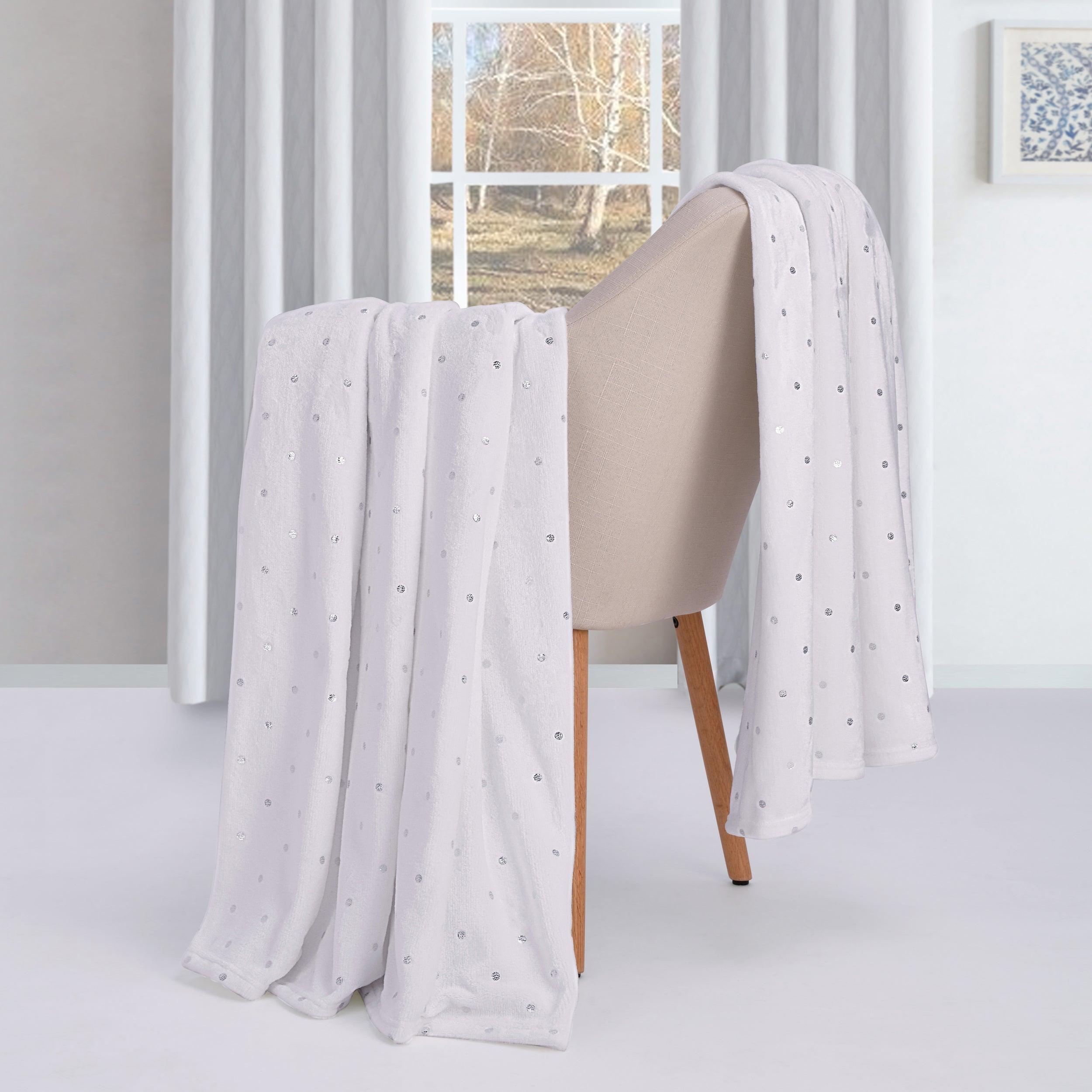 Fleece Plush Medium Weight Fluffy Soft Decorative Polka Dot Blanket - Blanket by Superior Brand
