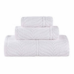 Chevron Zero Twist Jaquard Cotton 3 Piece Bathroom Towel Set - Towel Set by Superior Brand