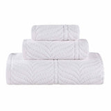 Chevron Zero Twist Jaquard Cotton 3 Piece Bathroom Towel Set - Towel Set by Superior Brand