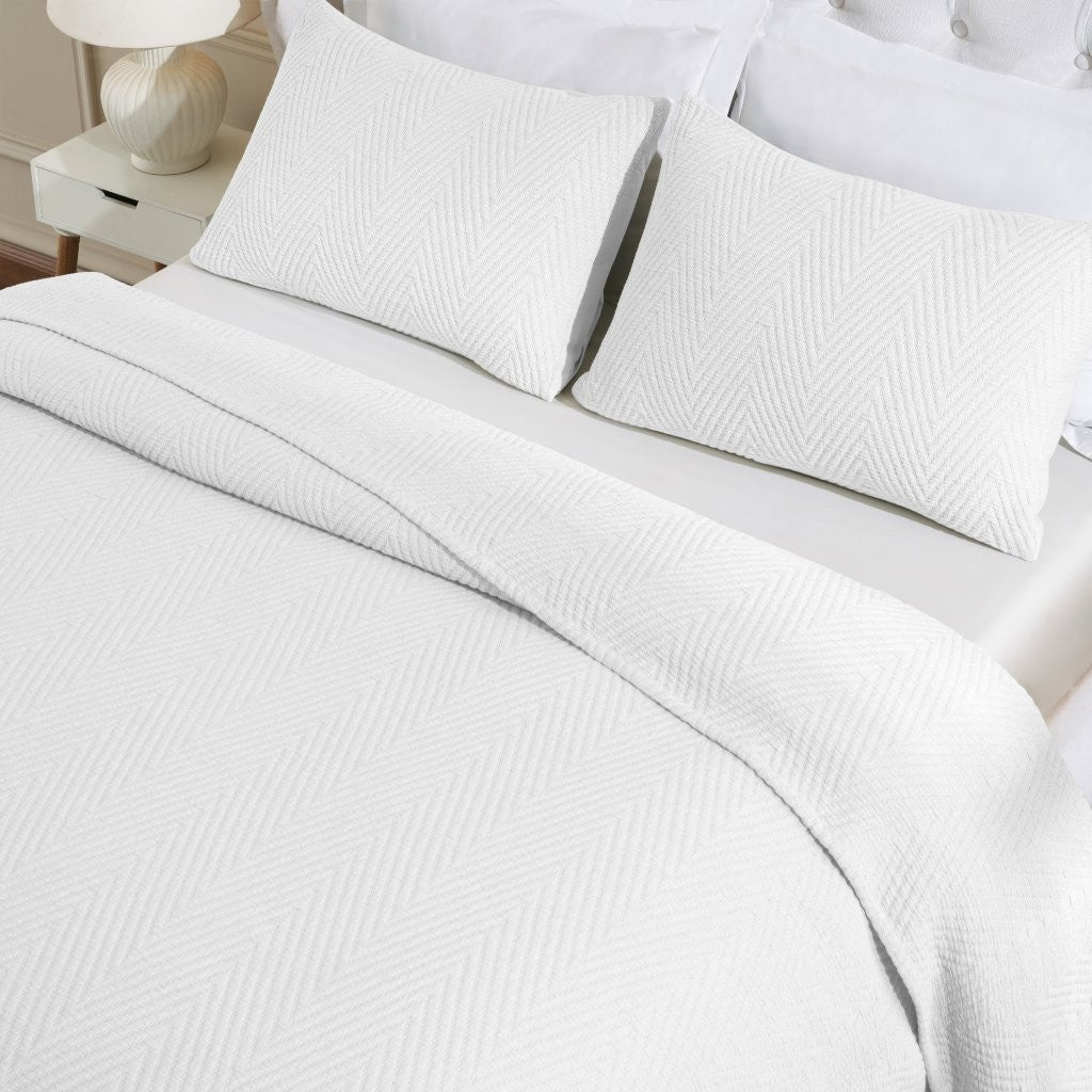 Aswan Cotton Medium Weight Textured Modern Chevron Woven Coverlet - Coverlet by Superior Brand