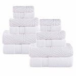 Chevron Zero Twist Solid and Jacquard Soft Cotton 12 Piece Towel Set - Towel Set by Superior Brand