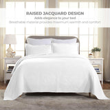 Lightweight Cotton Bedspread Sets 3-Piece Geometric Fret Jacquard Matelassé Scalloped - Bedspread by Superior Brand