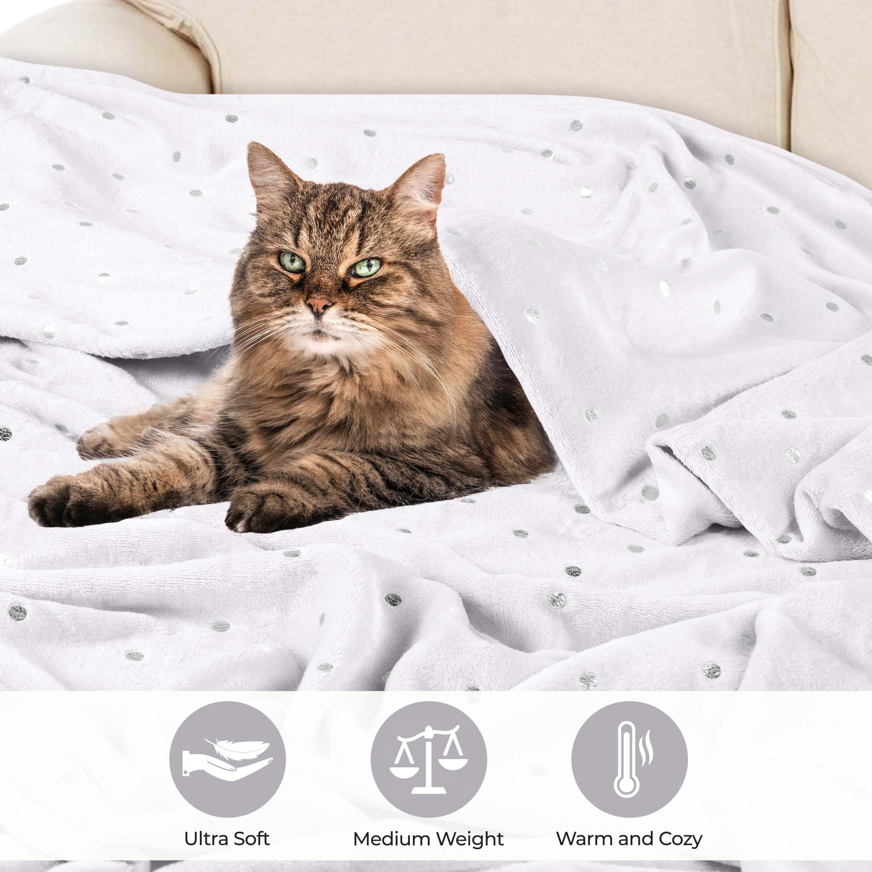 Fleece Plush Medium Weight Fluffy Soft Decorative Polka Dot Blanket - Blanket by Superior Brand
