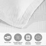 Lightweight Cotton Bedspread Sets 3-Piece Geometric Fret Jacquard Matelassé Scalloped - Bedspread by Superior Brand