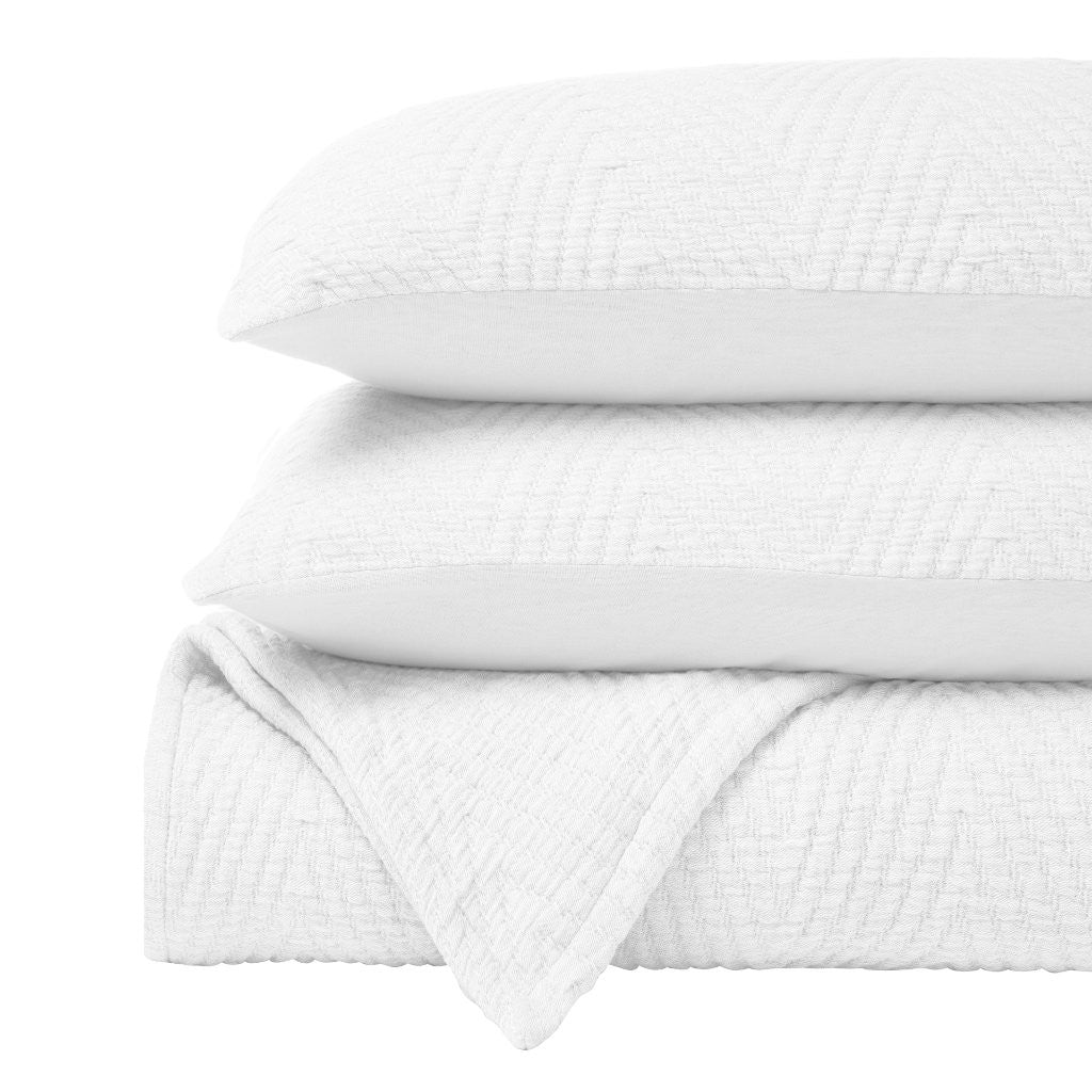 Aswan Cotton Medium Weight Textured Modern Chevron Woven Coverlet - Coverlet by Superior Brand