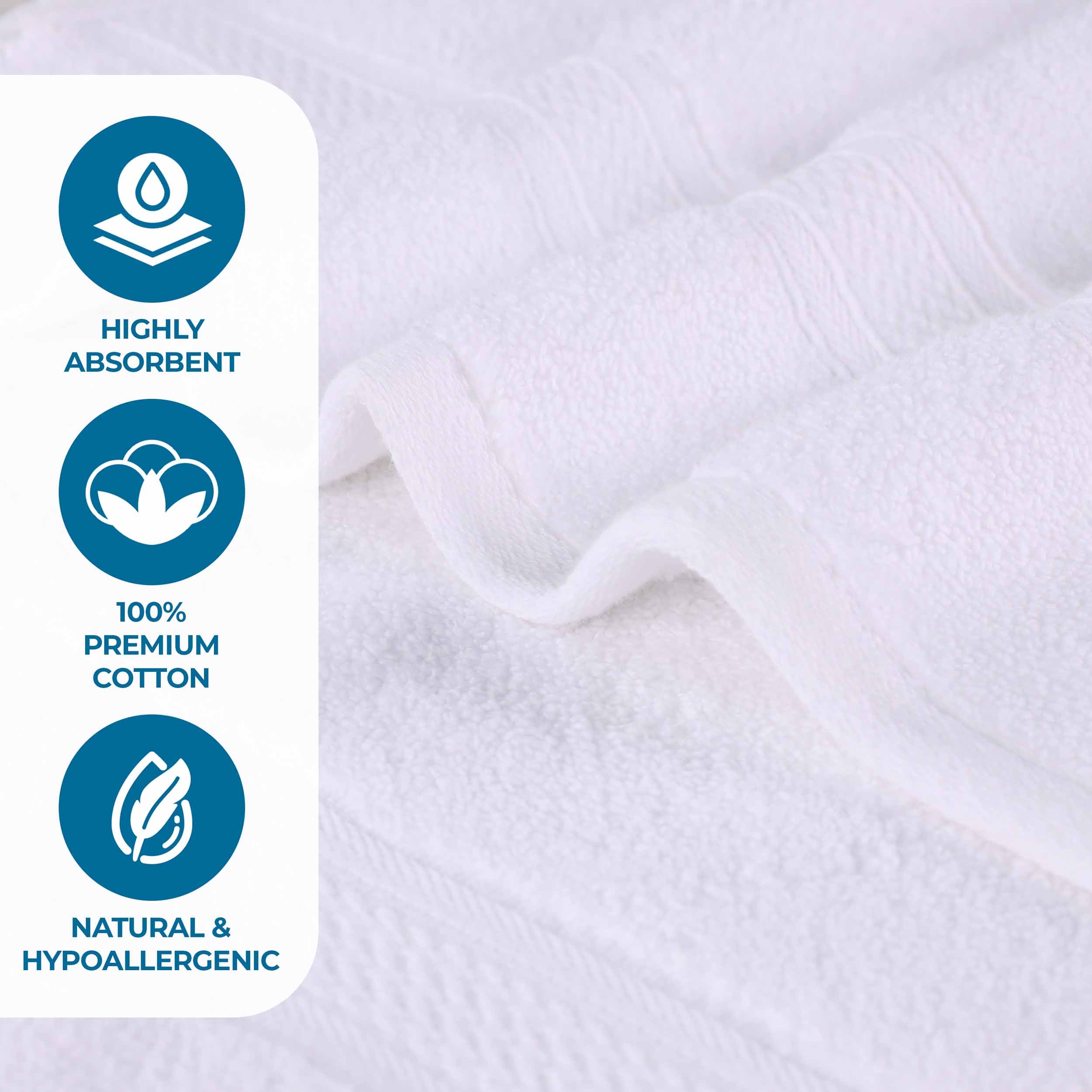 Chevron Zero Twist Solid and Jacquard Soft Cotton 12 Piece Towel Set - Towel Set by Superior Brand