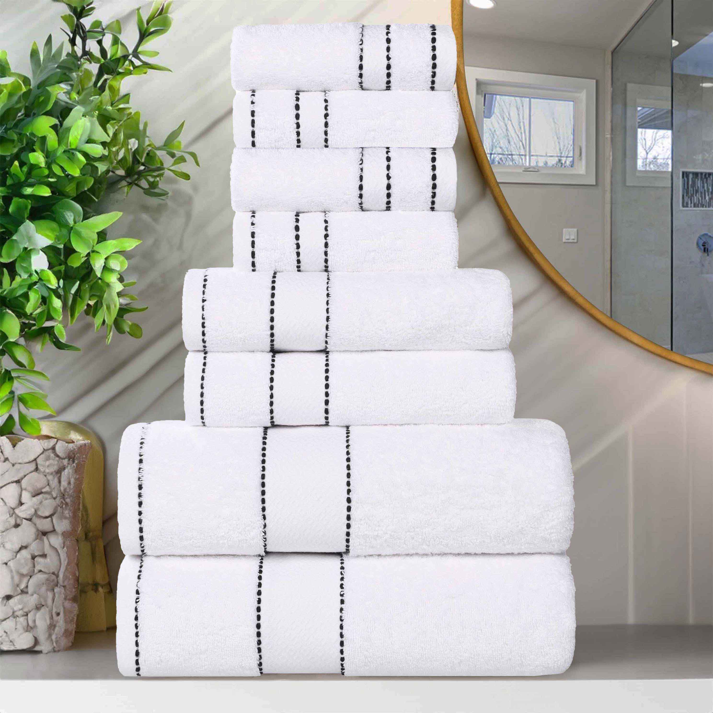 Egyptian Giza Cotton Plush Soft Towel Set 8 Piece - Egyptian Cotton Towel Set by Superior Brand