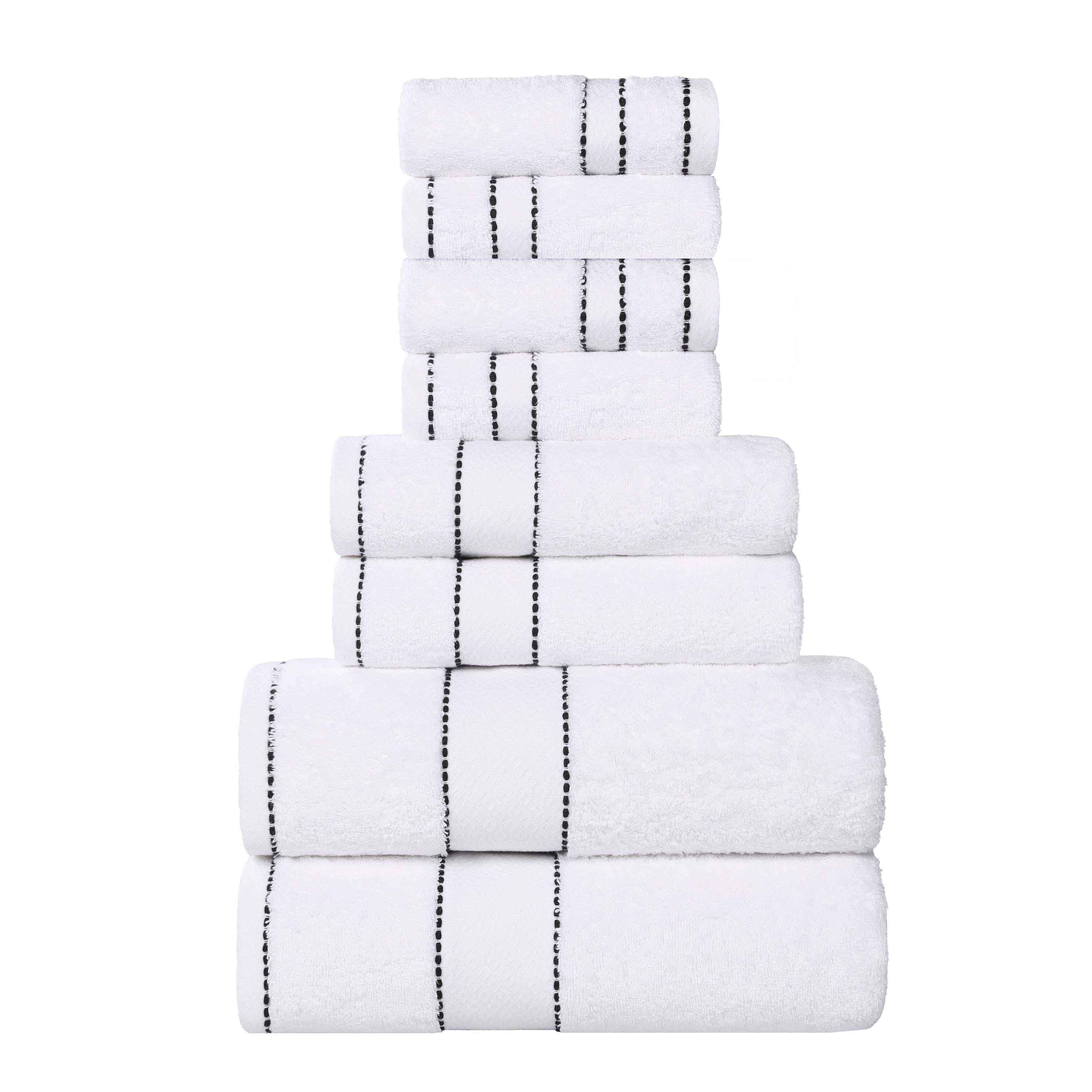 Egyptian Giza Cotton Plush Soft Towel Set 8 Piece - Egyptian Cotton Towel Set by Superior Brand