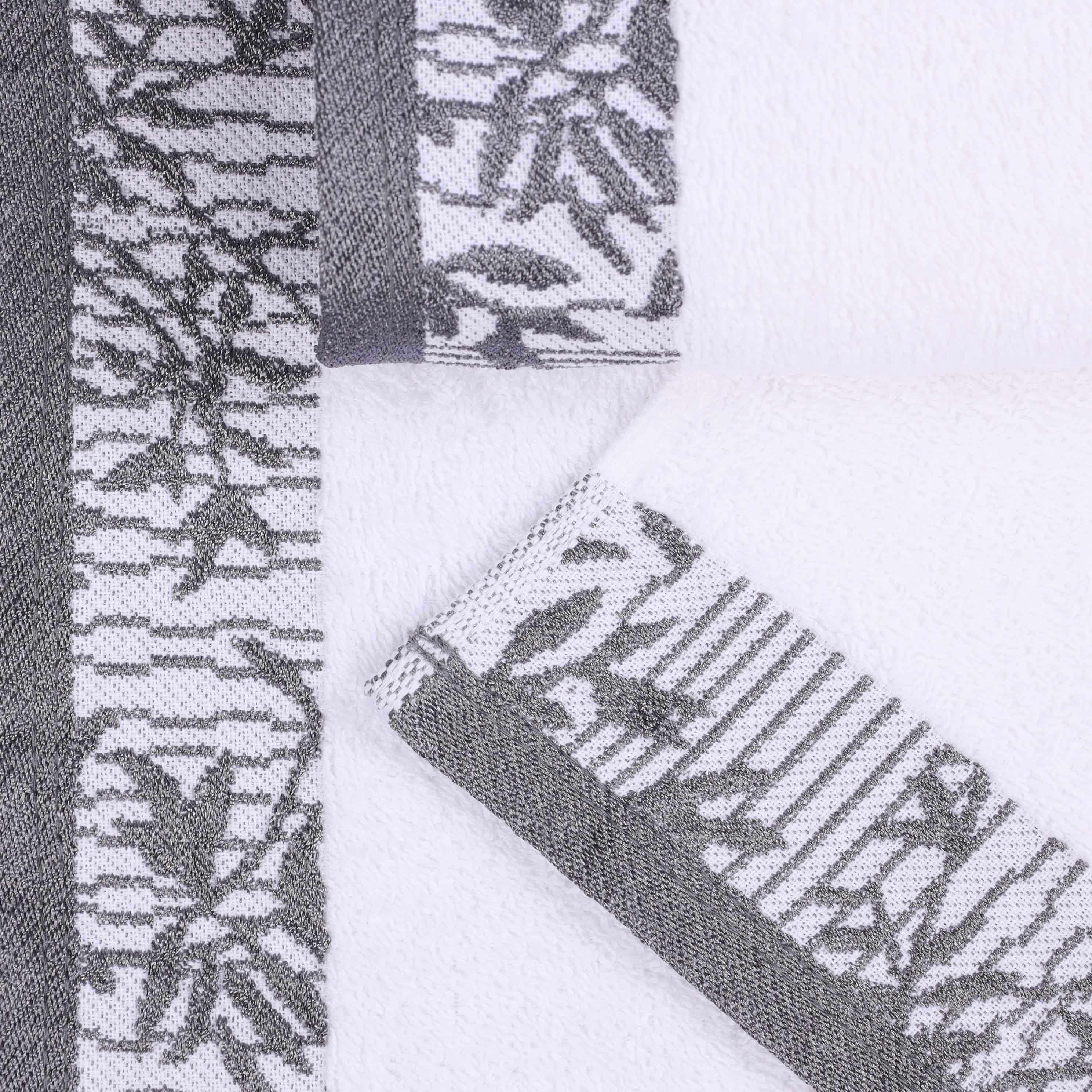 Wisteria Cotton Medium Weight Floral Jacquard Border 12 Piece Towel Set - Towel Set by Superior Brand