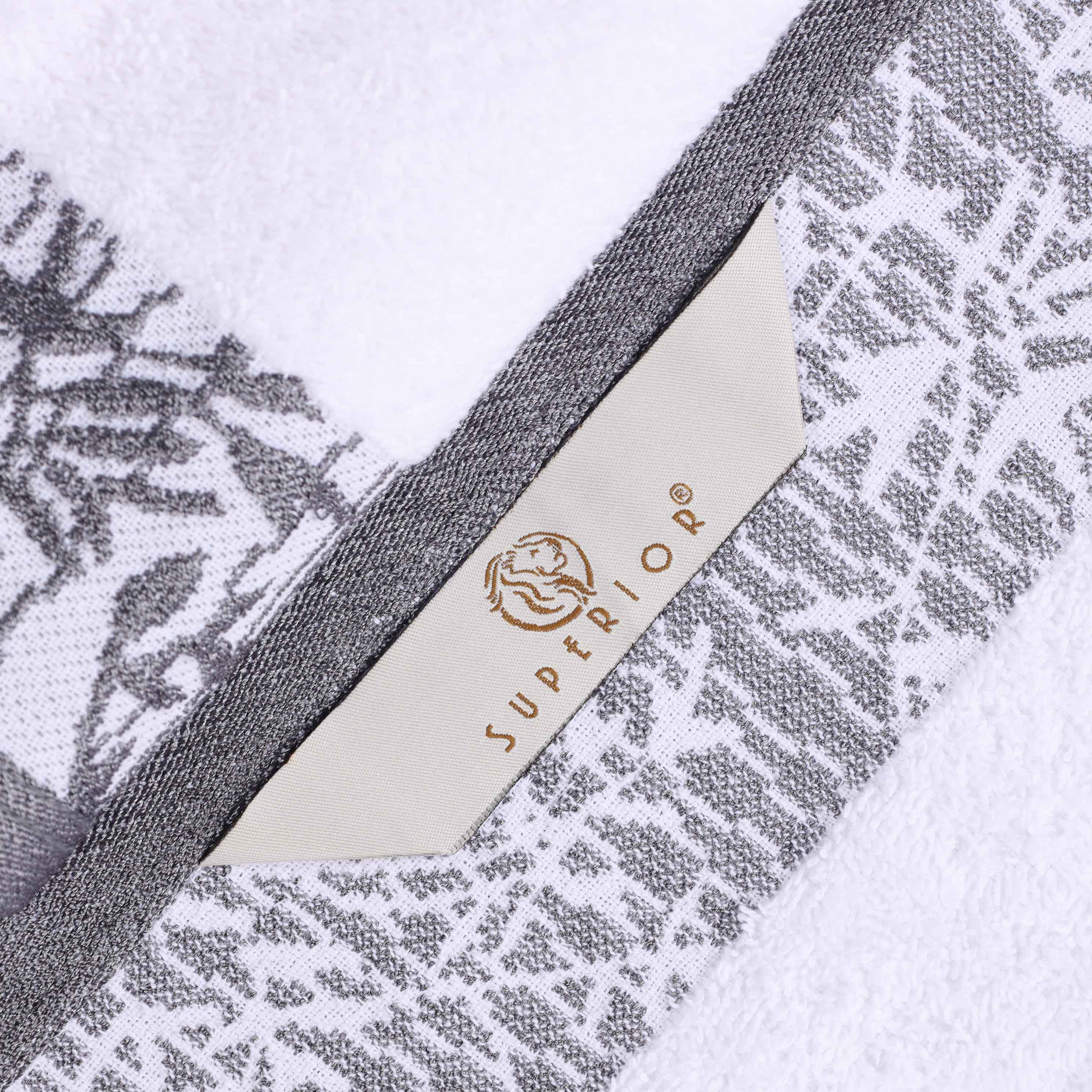 Wisteria Cotton Medium Weight Floral Jacquard Border 12 Piece Towel Set - Towel Set by Superior Brand