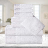 Cotton Floral Jacquard Towel Set 8-Piece - Wisteria - Towel Set by Superior Brand