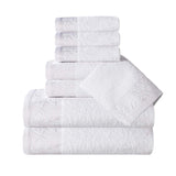 Cotton Floral Jacquard Towel Set 8-Piece - Wisteria - Towel Set by Superior Brand