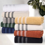 Brea Zero Twist Cotton Ribbed Geometric Border 8 Piece Towel Set - Towel Set by Superior Brand