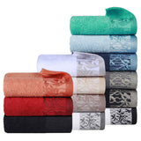 Wisteria Cotton Medium Weight Floral Jacquard Border 12 Piece Towel Set - Towel Set by Superior Brand