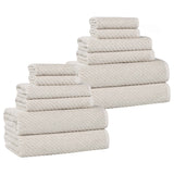 Amelia Cotton Blend Textured Diagonal Ribbed 12 Piece Towel Set - Towel Set by Superior Brand
