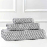 Amelia Cotton Blend Textured Diagonal Ribbed 3 Piece Towel Set - Towel Set by Superior Brand