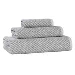 Amelia Cotton Blend Textured Diagonal Ribbed 3 Piece Towel Set - Towel Set by Superior Brand