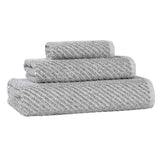Amelia Cotton Blend Textured Diagonal Ribbed 3 Piece Towel Set - Towel Set by Superior Brand