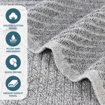 Amelia Cotton Blend Textured Diagonal Ribbed 3 Piece Towel Set - Towel Set by Superior Brand