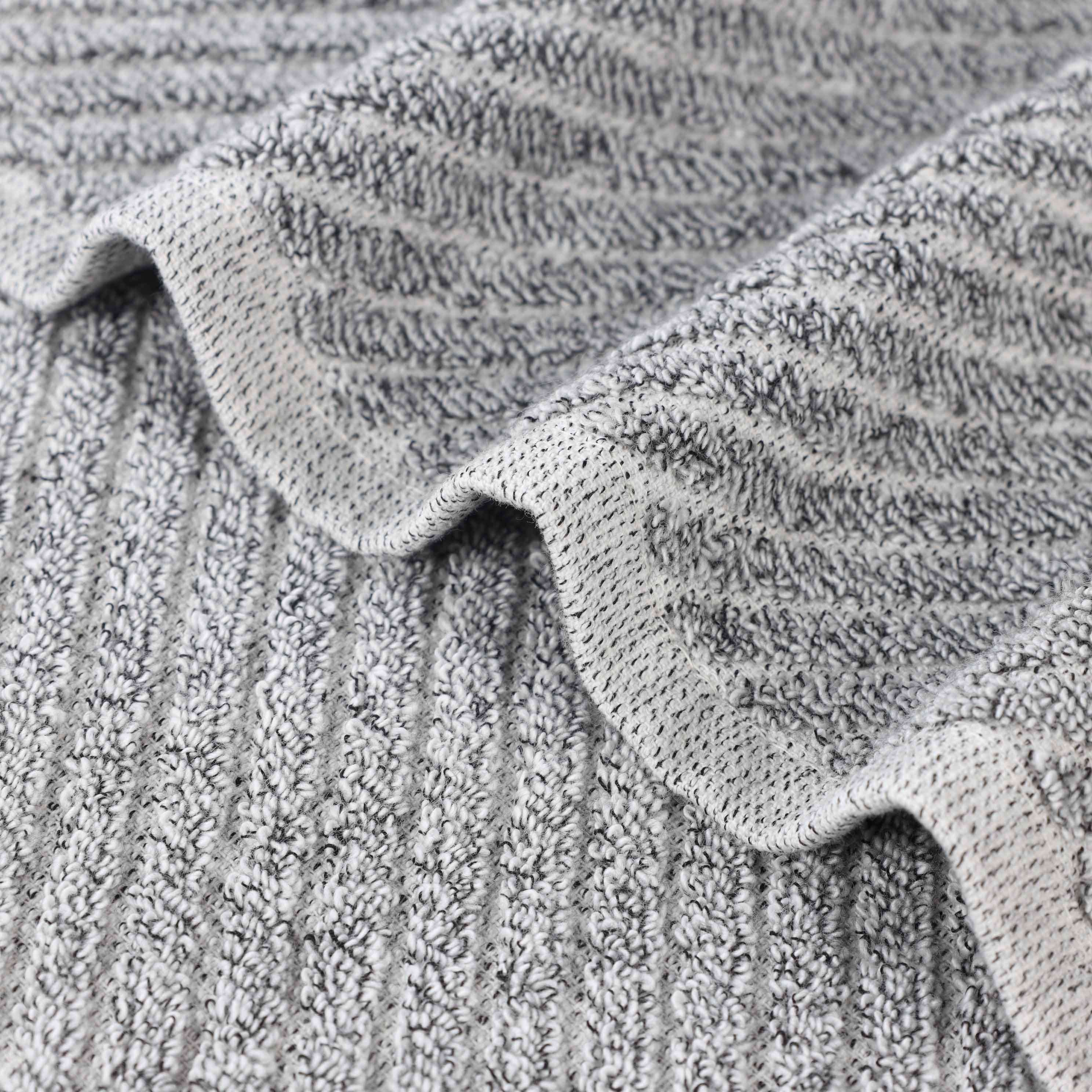 Amelia Cotton Blend Textured Diagonal Ribbed 3 Piece Towel Set - Towel Set by Superior Brand