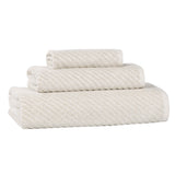 Amelia Cotton Blend Textured Diagonal Ribbed 3 Piece Towel Set - Towel Set by Superior Brand