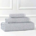 Amelia Cotton Blend Textured Diagonal Ribbed 3 Piece Towel Set - Towel Set by Superior Brand