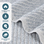 Amelia Cotton Blend Textured Diagonal Ribbed 3 Piece Towel Set - Towel Set by Superior Brand