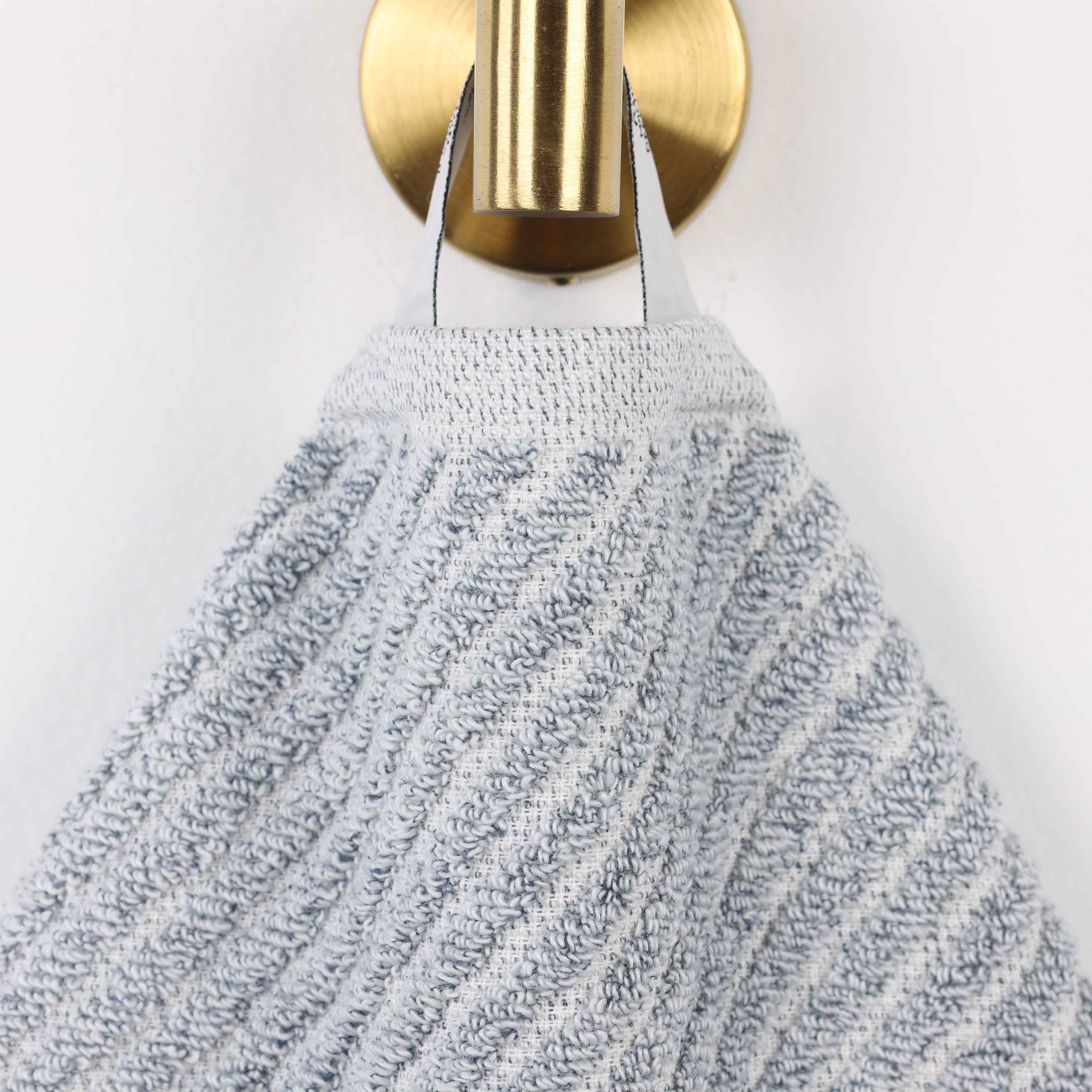 Amelia Cotton Blend Textured Diagonal Ribbed 3 Piece Towel Set - Towel Set by Superior Brand