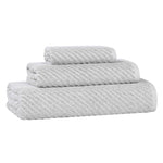 Amelia Cotton Blend Textured Diagonal Ribbed 3 Piece Towel Set - Towel Set by Superior Brand