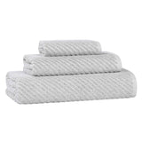 Amelia Cotton Blend Textured Diagonal Ribbed 3 Piece Towel Set - Towel Set by Superior Brand