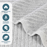 Amelia Cotton Blend Textured Diagonal Ribbed 3 Piece Towel Set - Towel Set by Superior Brand
