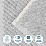Amelia Cotton Blend Textured Diagonal Ribbed 3 Piece Towel Set - Towel Set by Superior Brand