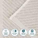 Amelia Cotton Blend Textured Diagonal Ribbed 3 Piece Towel Set - Towel Set by Superior Brand