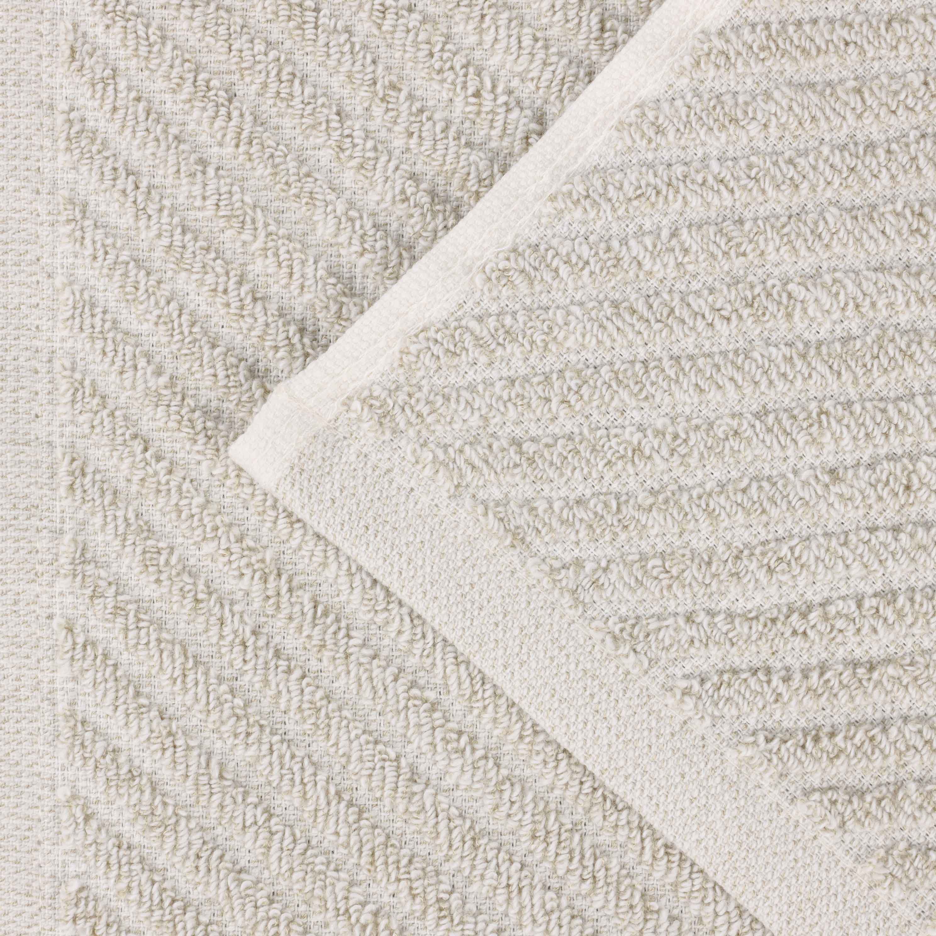 Amelia Cotton Blend Textured Diagonal Ribbed 3 Piece Towel Set - Towel Set by Superior Brand