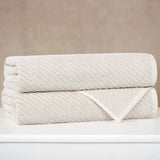 Cotton Blend Diagonal Rib Bath Towel Set of 2 - Bath Towel by Superior Brand