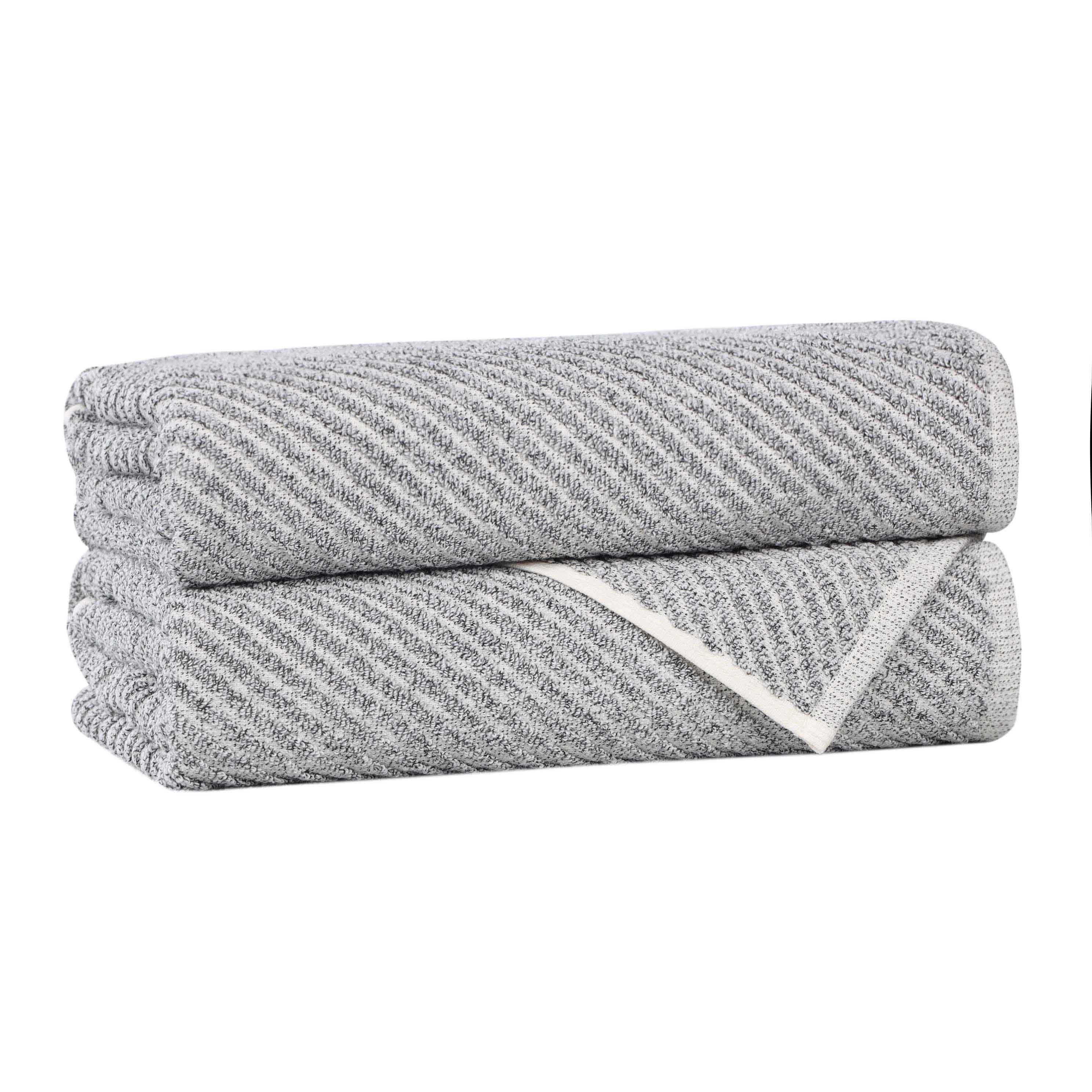 Cotton Blend Diagonal Rib Bath Towel Set of 2 - Bath Towel by Superior Brand