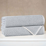Cotton Blend Diagonal Rib Bath Towel Set of 2 - Bath Towel by Superior Brand