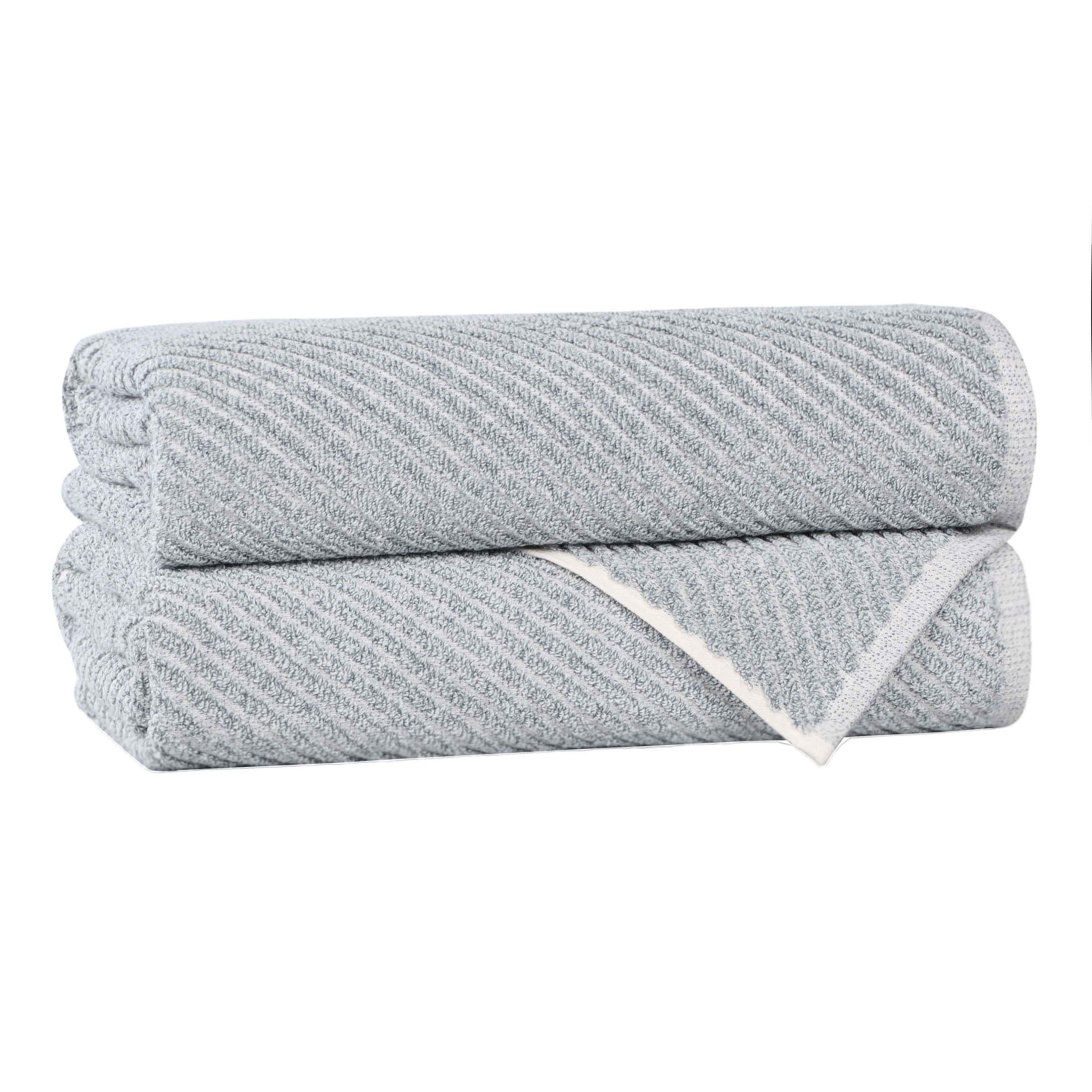 Cotton Blend Diagonal Rib Bath Towel Set of 2 - Bath Towel by Superior Brand