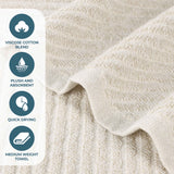 Cotton Blend Diagonal Rib Bath Towel Set of 2 - Bath Towel by Superior Brand