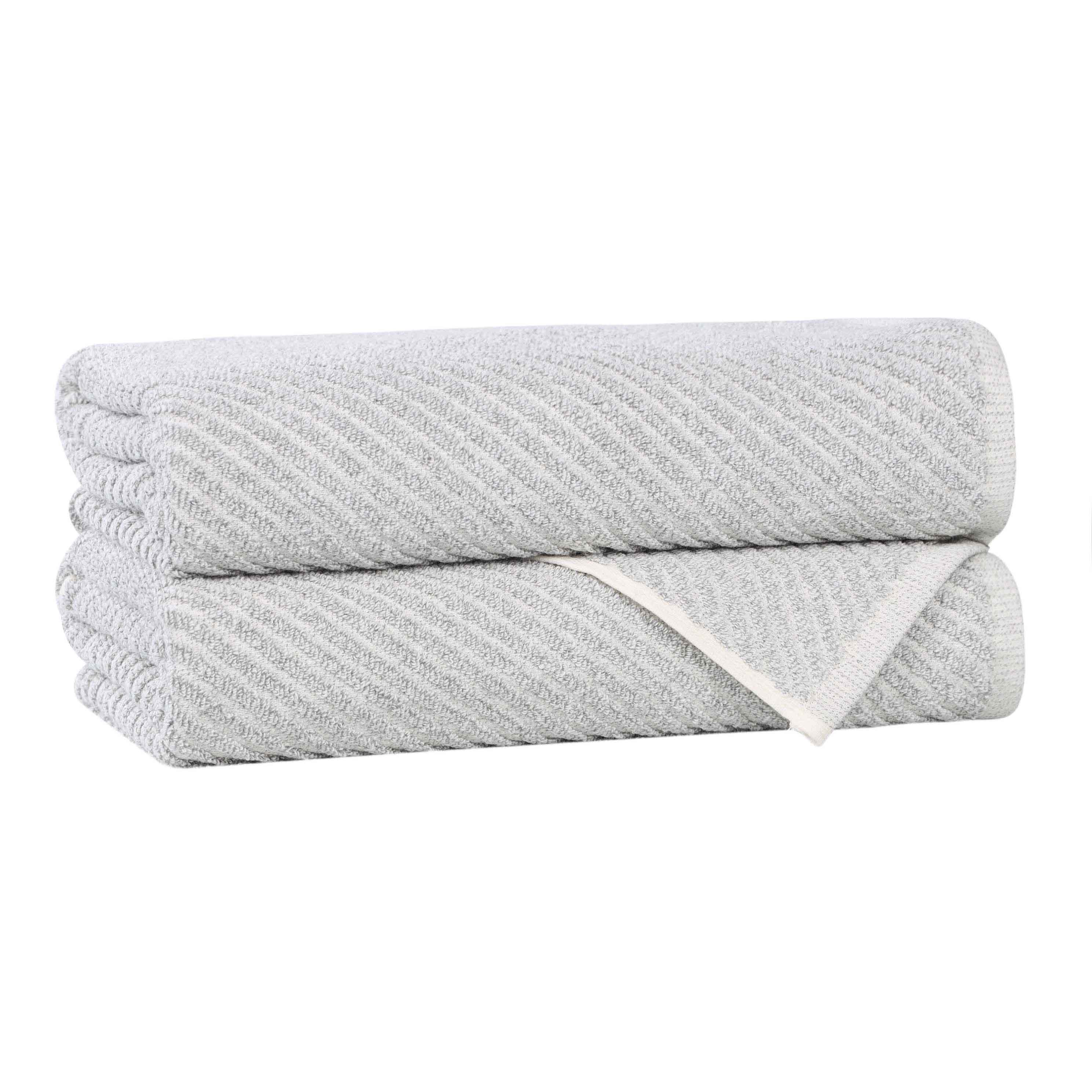 Cotton Blend Diagonal Rib Bath Towel Set of 2 - Bath Towel by Superior Brand