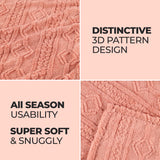 Fleece Blanket – Arctic Boho Knit Jacquard - Plush, Cozy Warmth - Blanket by Superior Brand