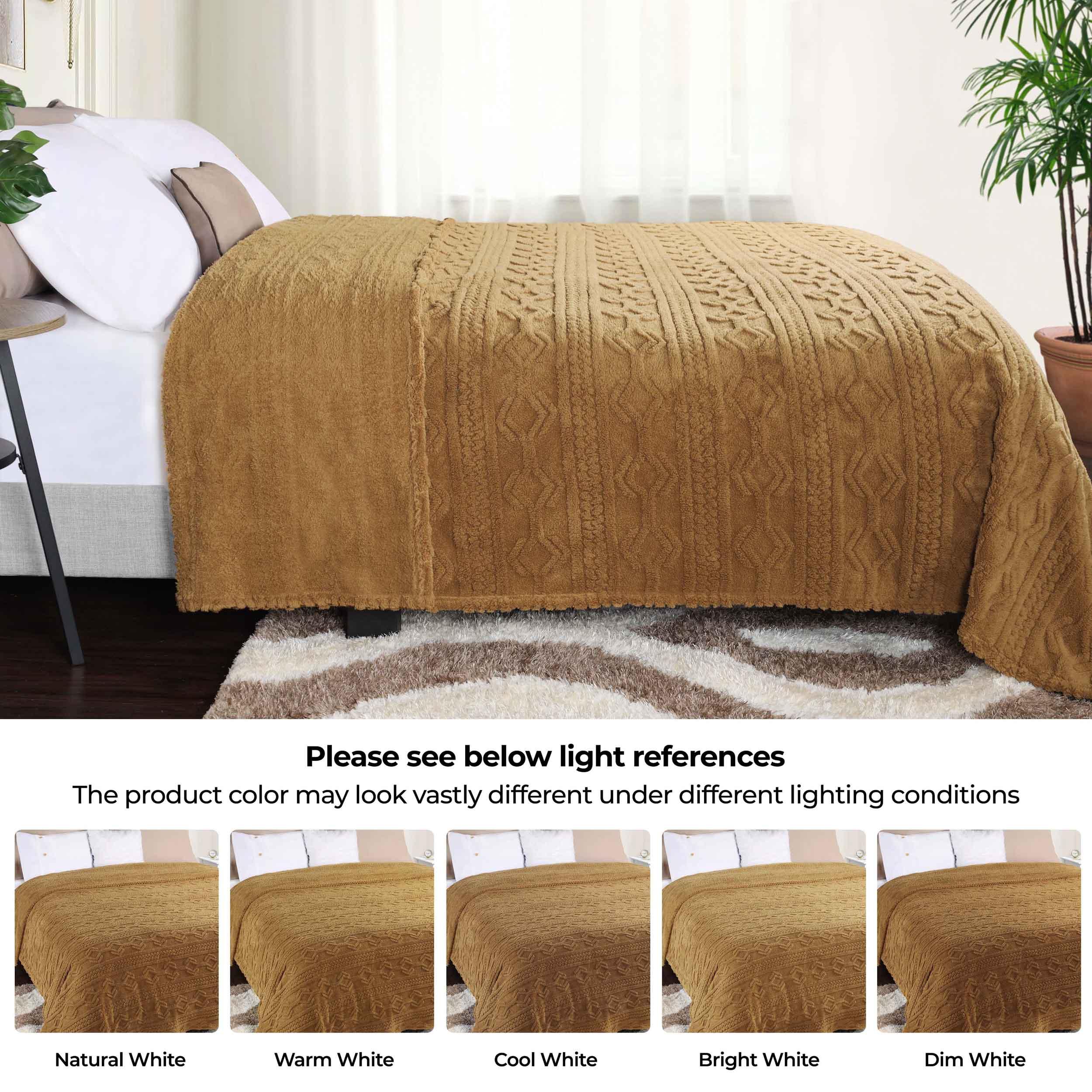 Fleece Blanket – Arctic Boho Knit Jacquard - Plush, Cozy Warmth - Blanket by Superior Brand