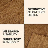 Fleece Blanket – Arctic Boho Knit Jacquard - Plush, Cozy Warmth - Blanket by Superior Brand