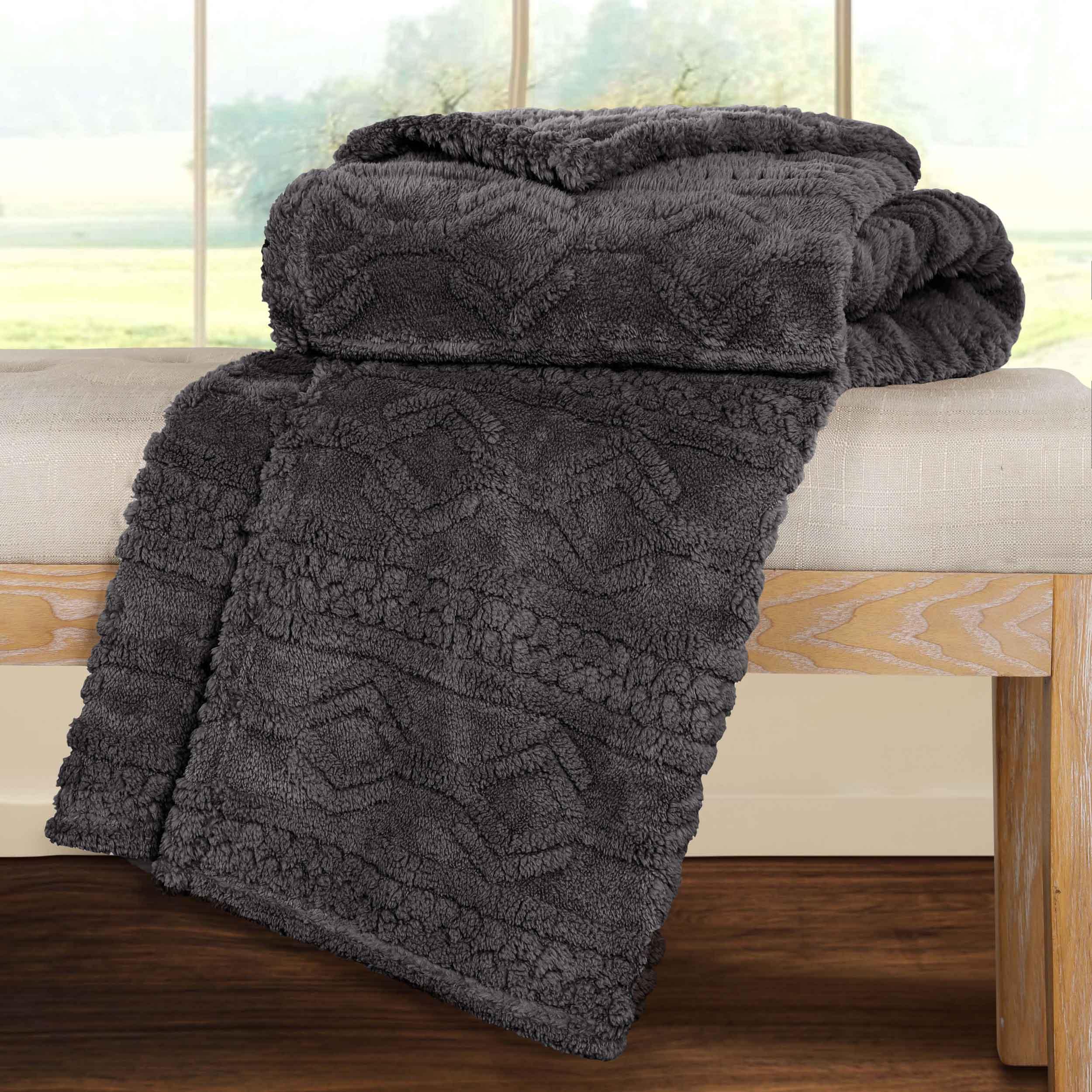 Fleece Blanket – Arctic Boho Knit Jacquard - Plush, Cozy Warmth - Blanket by Superior Brand