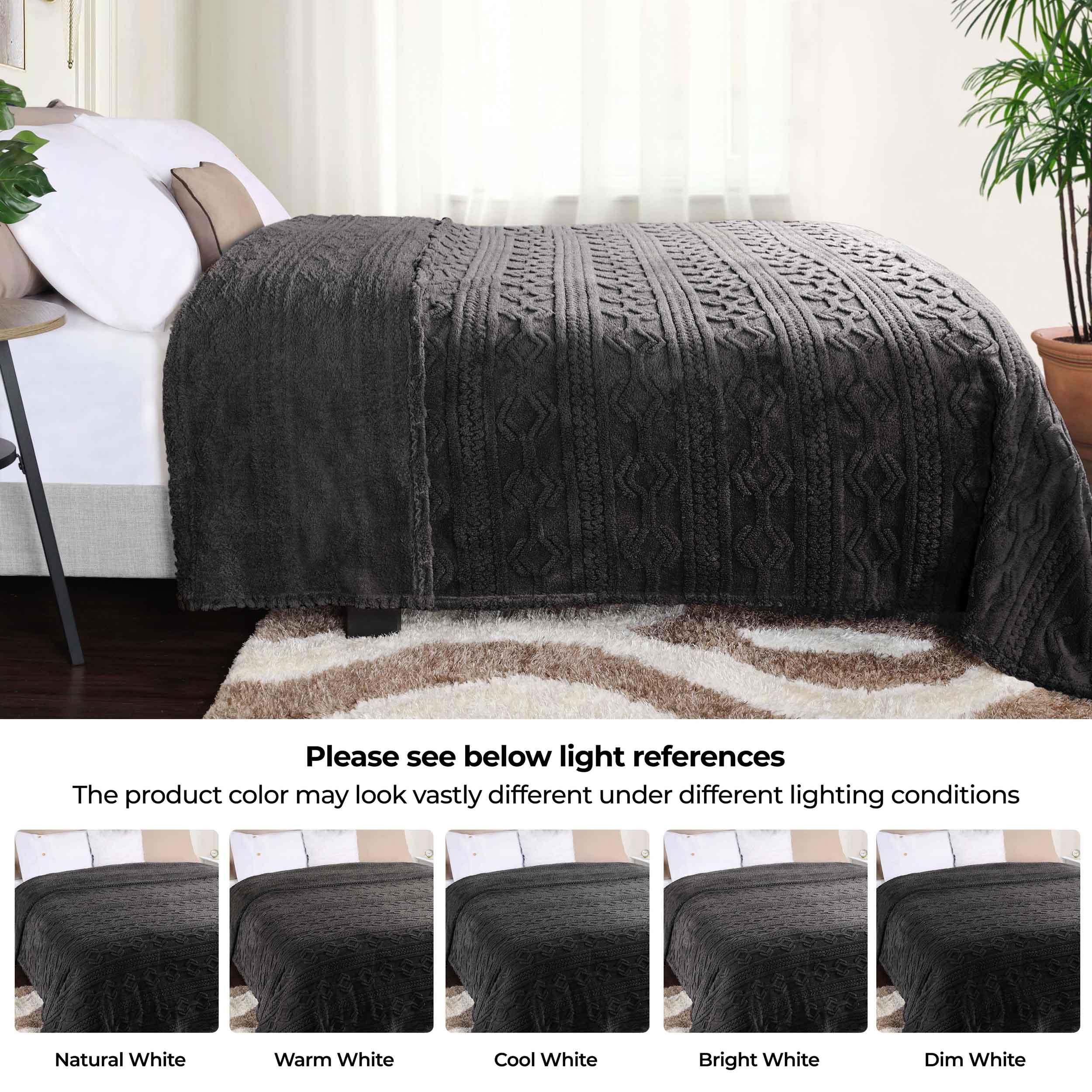 Fleece Blanket – Arctic Boho Knit Jacquard - Plush, Cozy Warmth - Blanket by Superior Brand