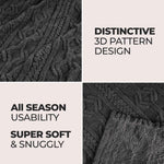 Fleece Blanket – Arctic Boho Knit Jacquard - Plush, Cozy Warmth - Blanket by Superior Brand