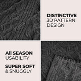 Fleece Blanket – Arctic Boho Knit Jacquard - Plush, Cozy Warmth - Blanket by Superior Brand