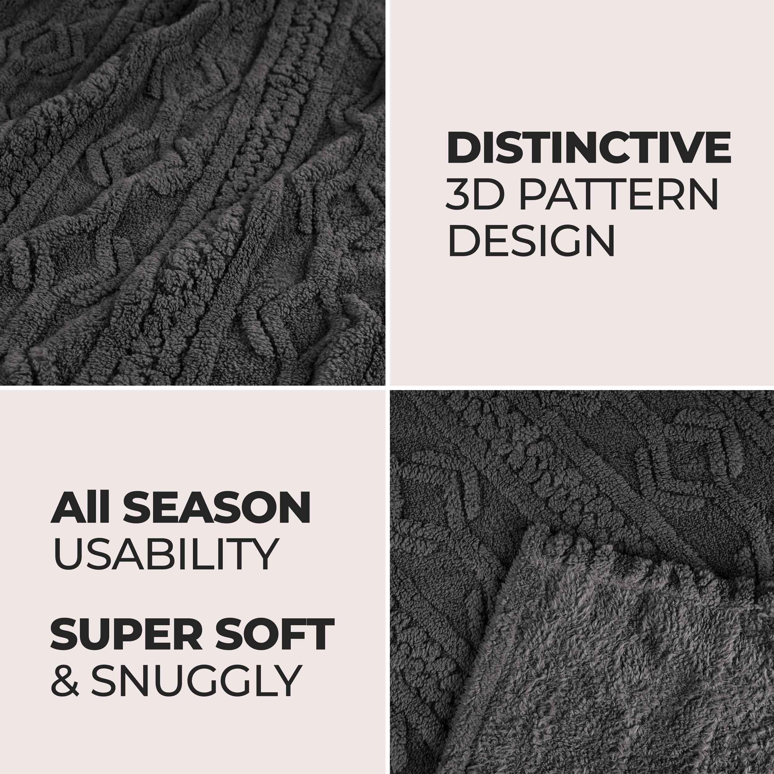 Fleece Blanket – Arctic Boho Knit Jacquard - Plush, Cozy Warmth - Blanket by Superior Brand